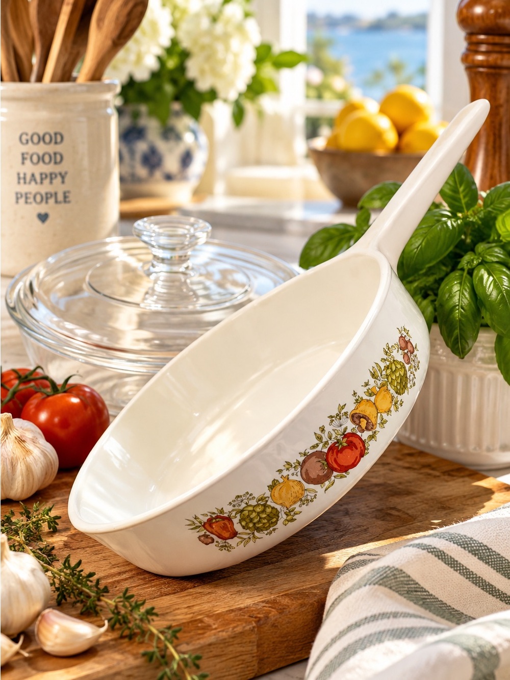 Vintage CorningWare Spice of Life RangeToppers Skillet w Glass